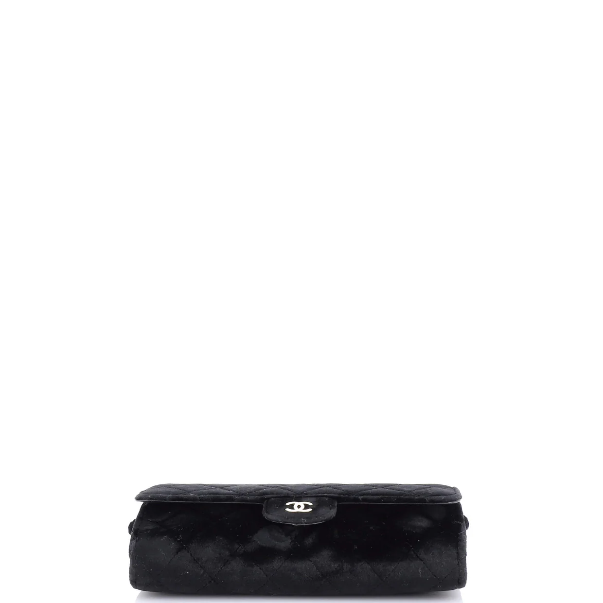 Wallet on Short Chain Quilted Velvet - Deep Luxury