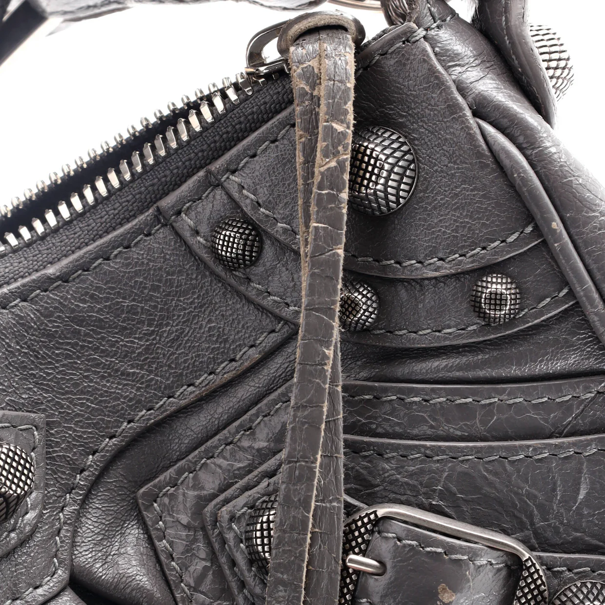 Le Cagole Giant Studs Shoulder Bag Leather XS - Deep Luxury