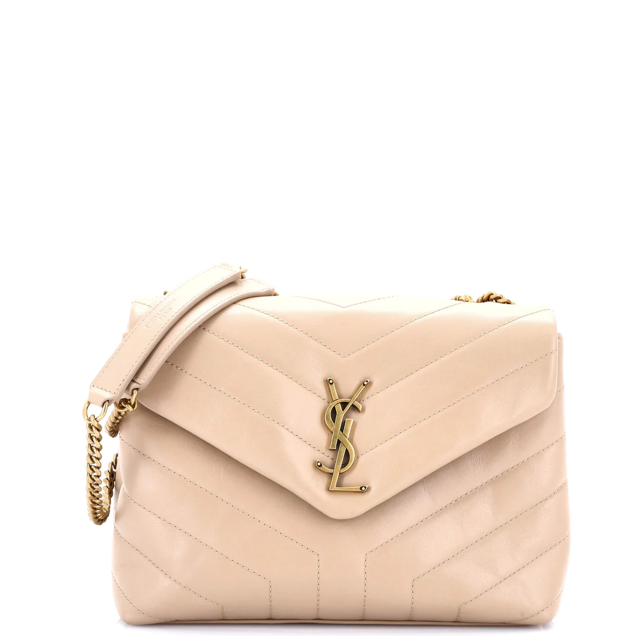 Loulou Shoulder Bag Matelasse Chevron Leather Small - Deep Luxury