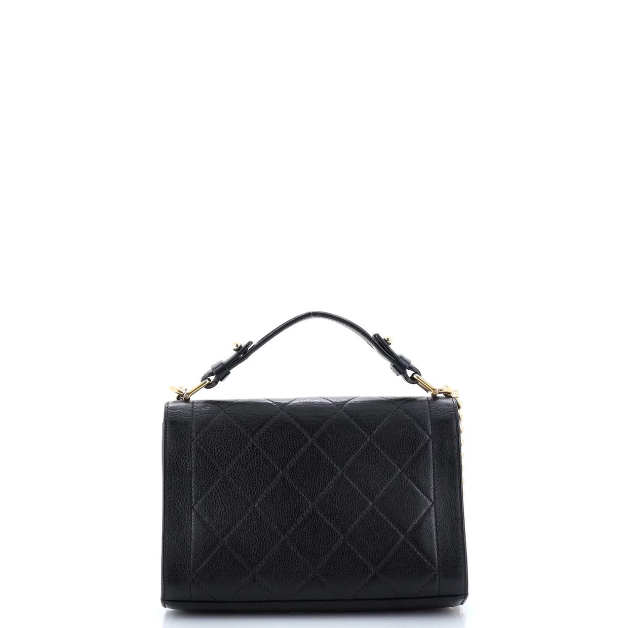 Label Click Flap Bag Quilted Calfskin Small - Deep Luxury
