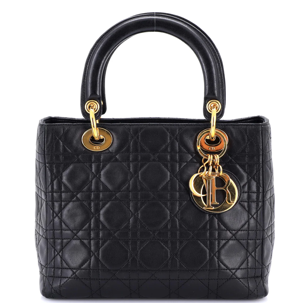 Vintage Lady Dior Bag Cannage Quilt Lambskin Medium - Deep Luxury