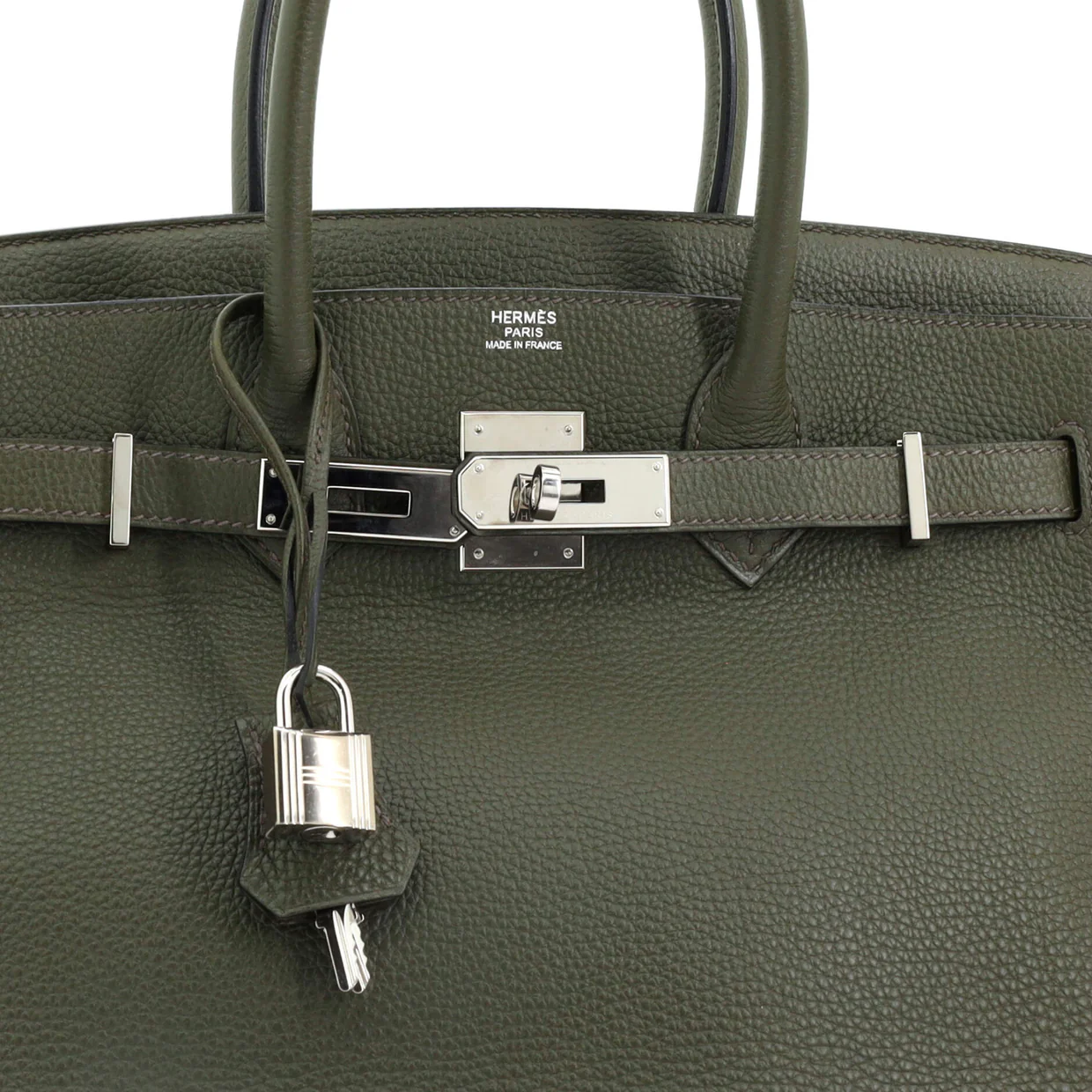 Birkin Handbag Vert Bronze Togo with Palladium Hardware 30 - Deep Luxury