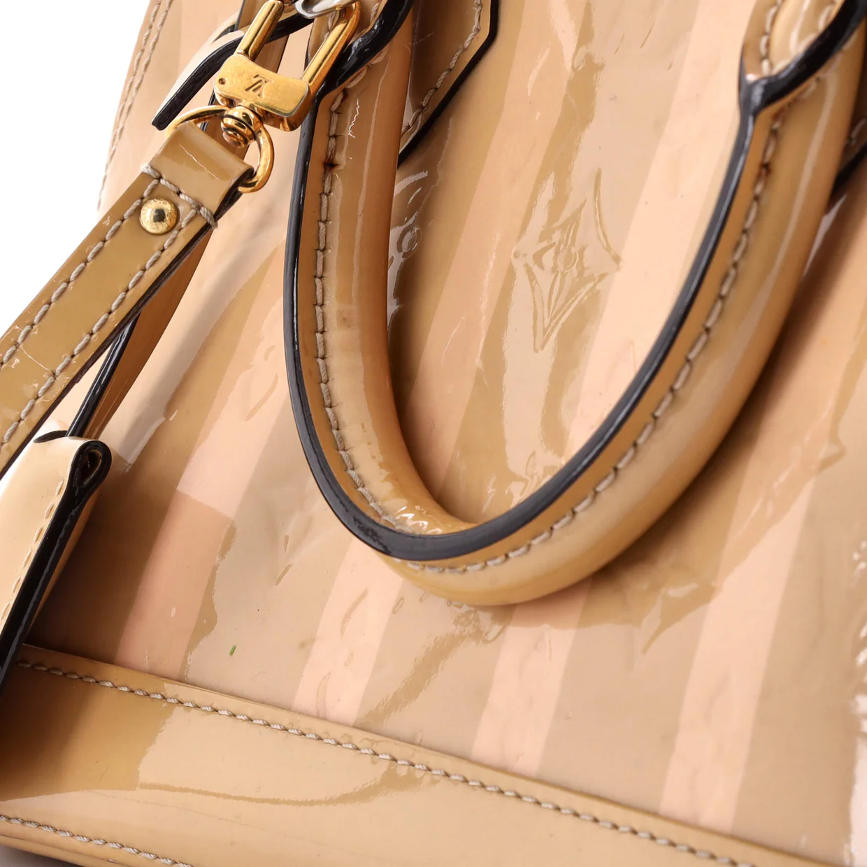 Alma Handbag Limited Edition Monogram Vernis Rayures BB - Deep Luxury