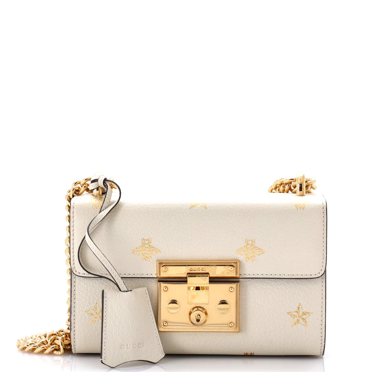 Padlock Shoulder Bag Printed Leather Small - Deep Luxury