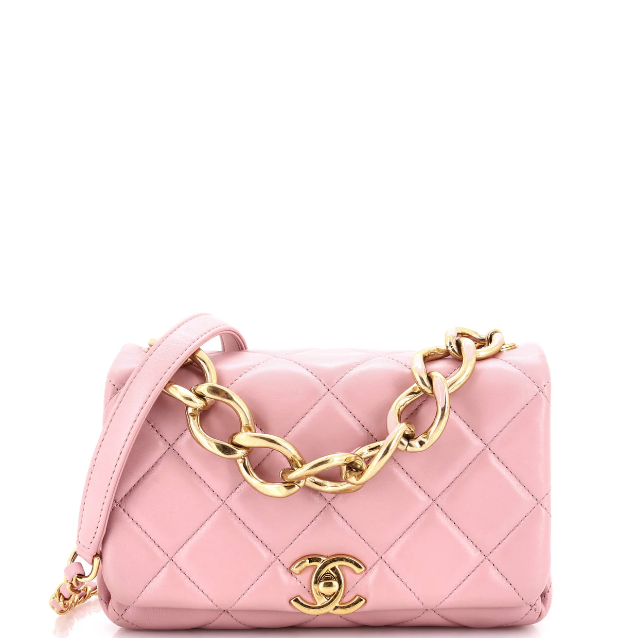 Color Match Flap Bag Quilted Lambskin Small - Deep Luxury