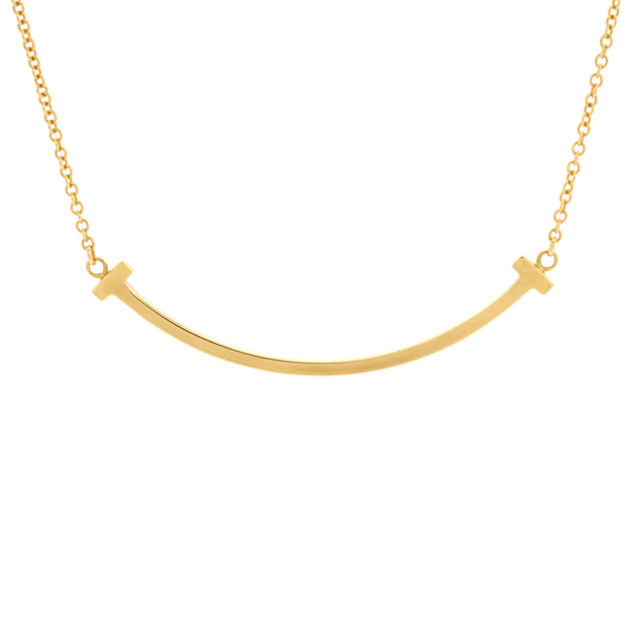 T Smile Pendant Necklace 18K Yellow Gold Small - Deep Luxury