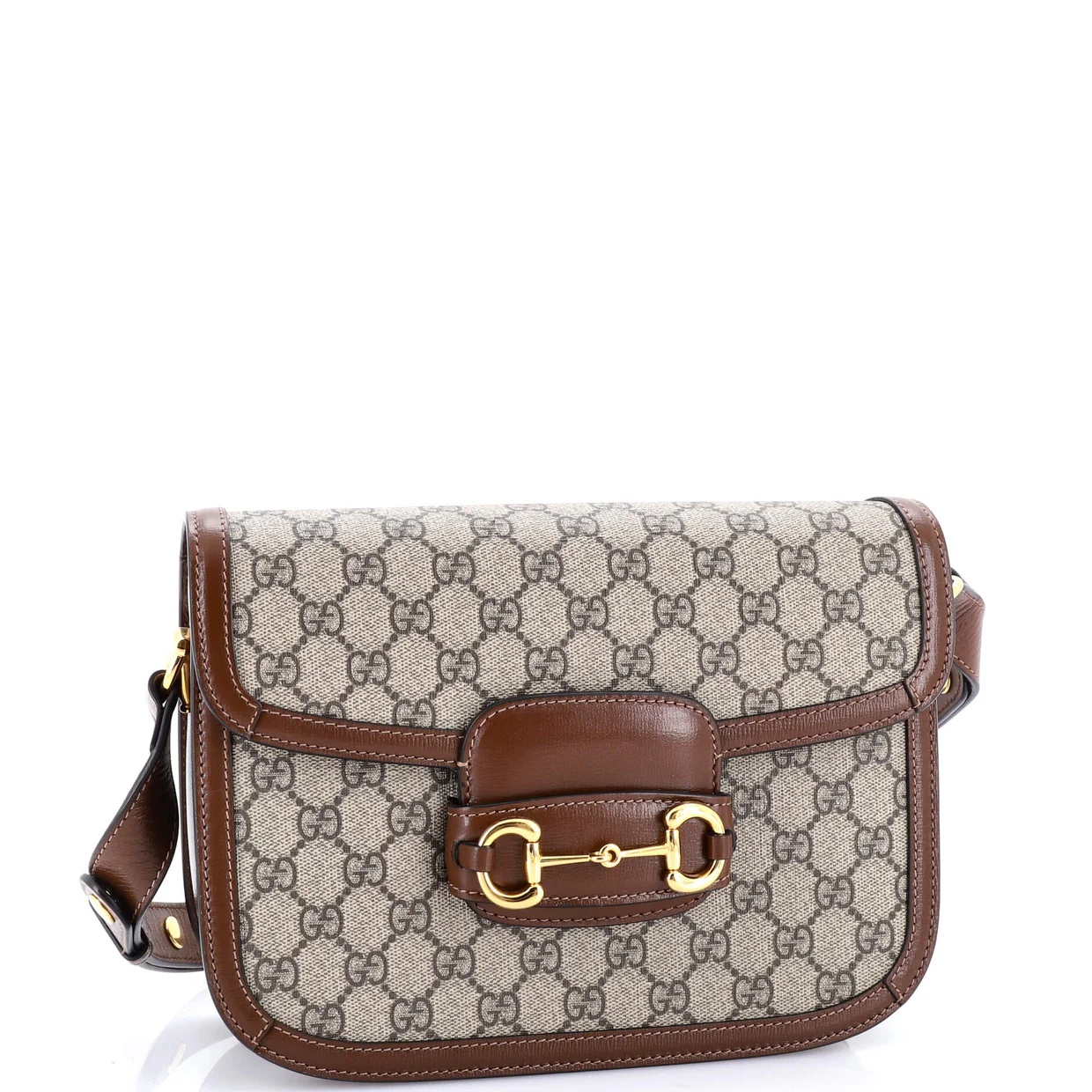 Horsebit 1955 Shoulder Bag GG Coated Canvas with Leather Small - Deep Luxury