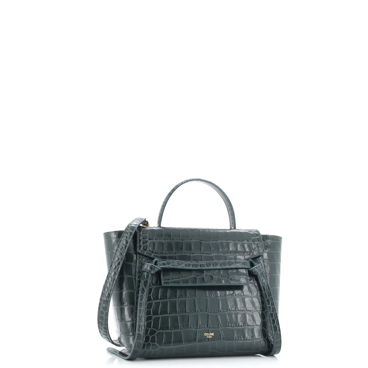 Belt Bag Crocodile Embossed Leather Micro - Deep Luxury