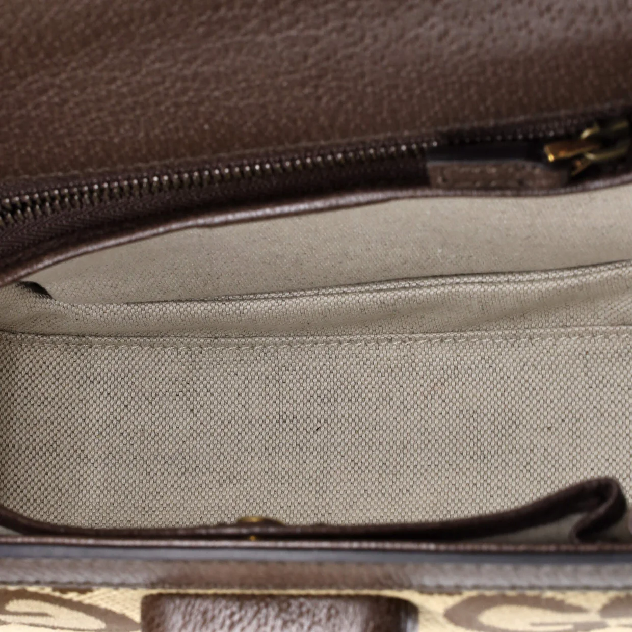 Bamboo 1947 Top Handle Bag Jumbo GG Canvas Small - Deep Luxury