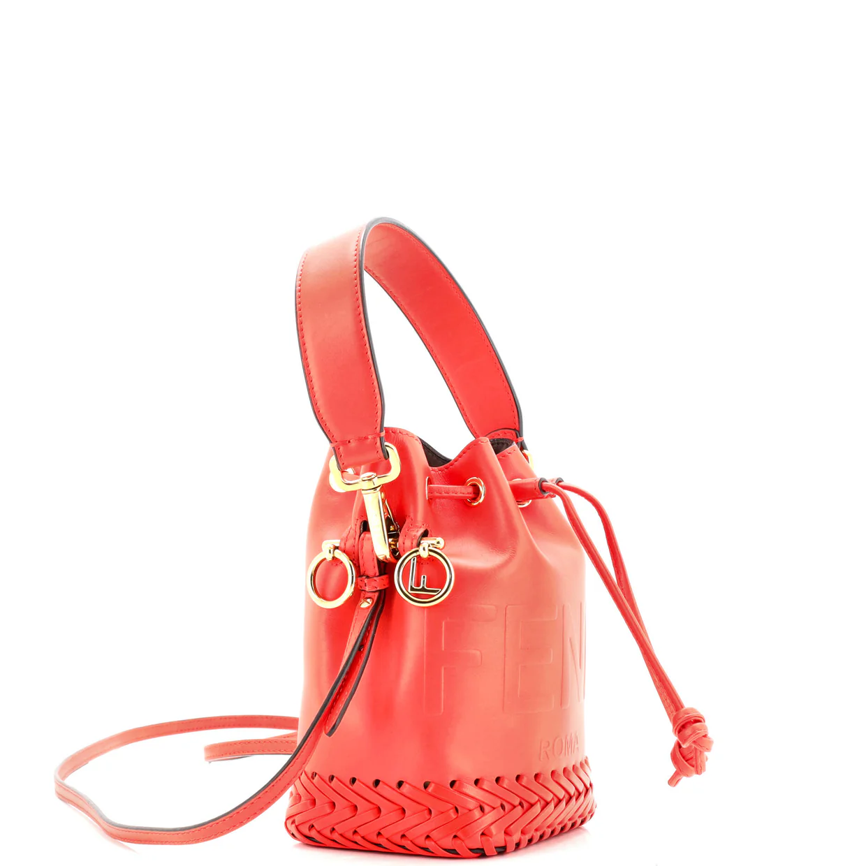 Mon Tresor Bucket Bag Leather with Whipstitch Detail Mini - Deep Luxury