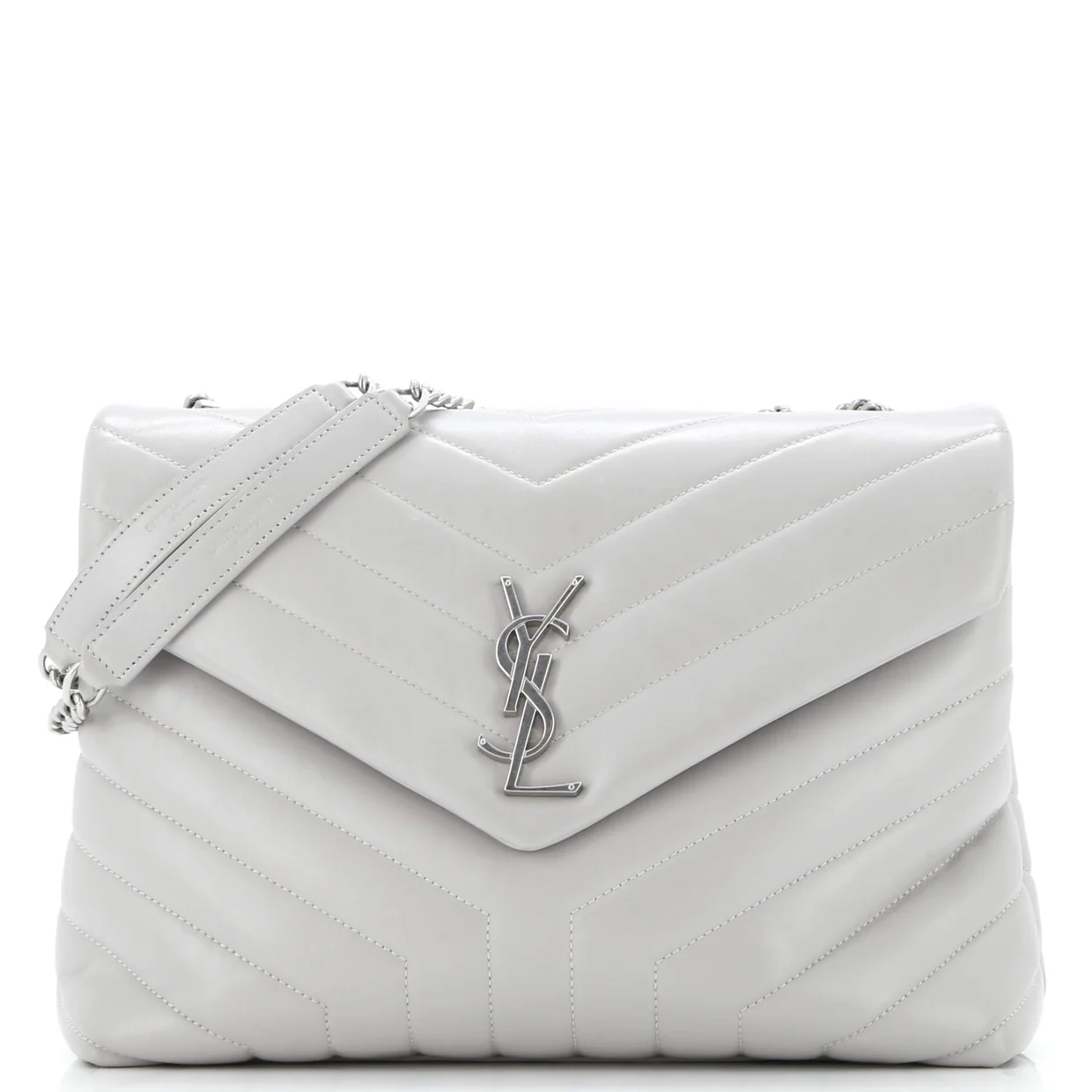 Loulou Shoulder Bag Matelasse Chevron Leather Medium - Deep Luxury