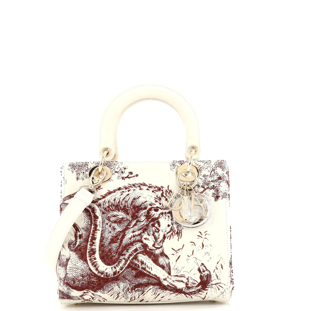 Toile de Jouy Lady Dior Bag Beaded Leather Medium - Deep Luxury