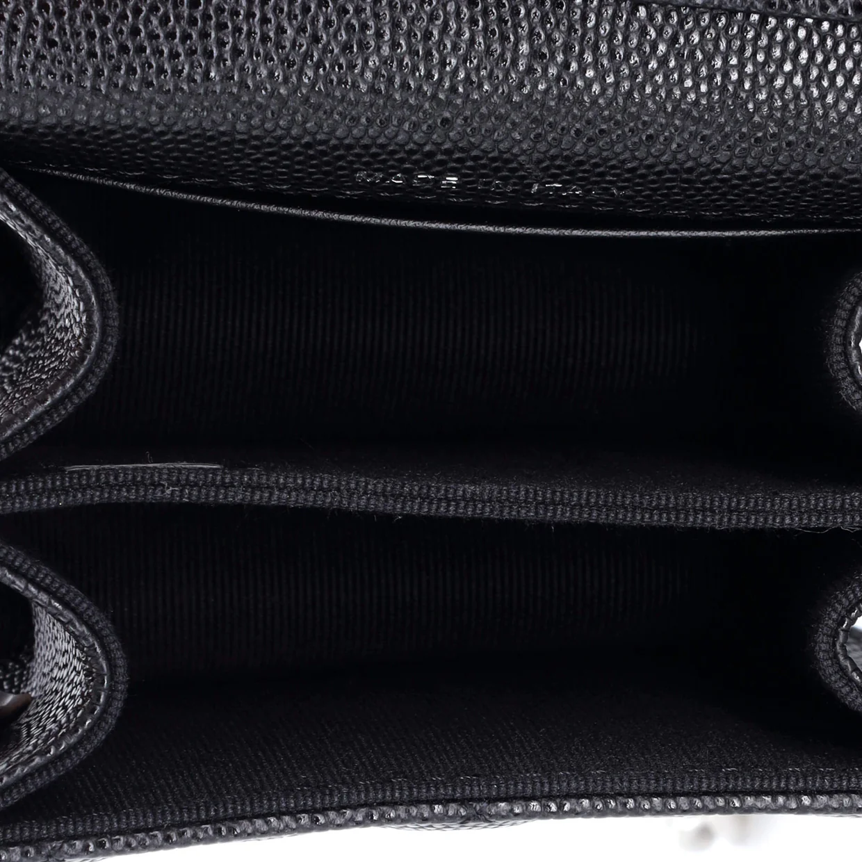 Coco Enamel Strap Flap Clutch with Chain Quilted Caviar Mini - Deep Luxury