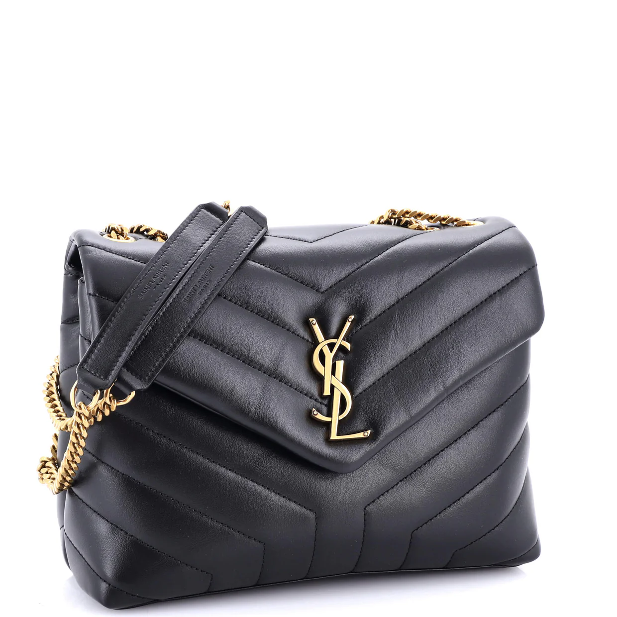 Loulou Shoulder Bag Matelasse Chevron Leather Small - Deep Luxury