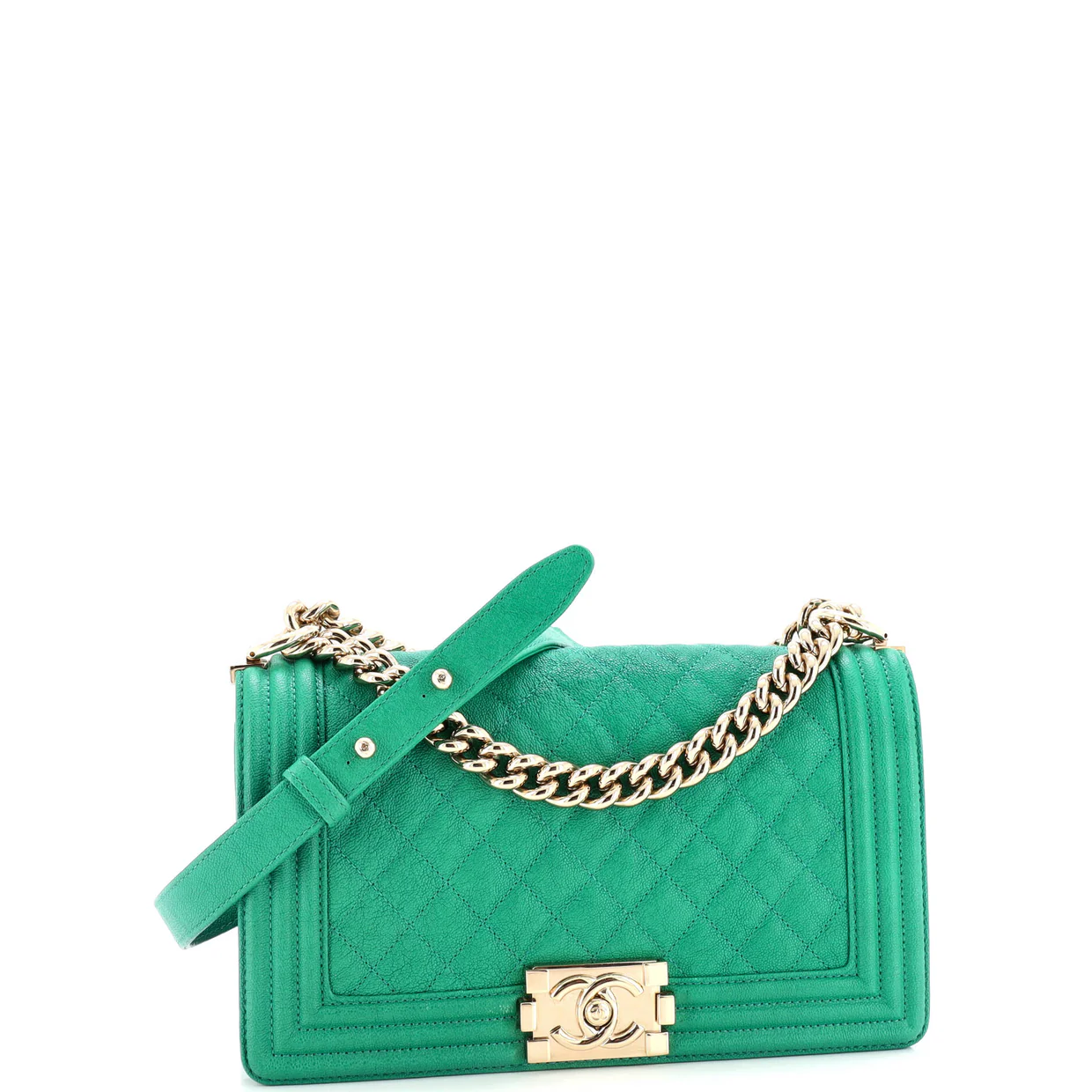 Boy Flap Bag Quilted Caviar Old Medium - Deep Luxury