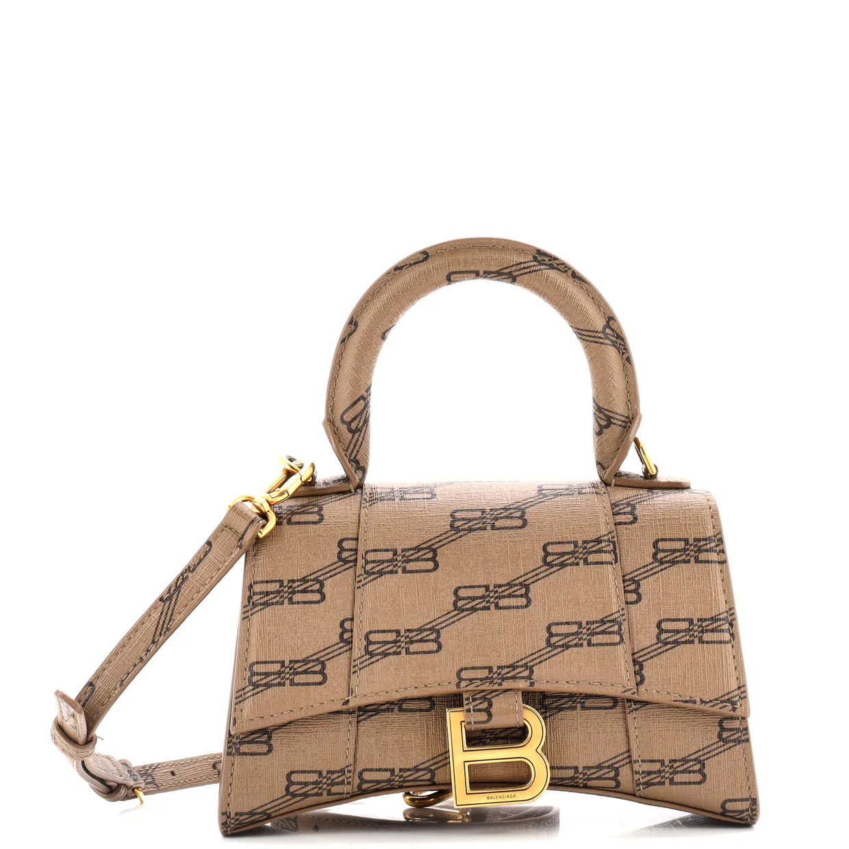 Hourglass Top Handle Bag BB Coated Canvas XS - Deep Luxury