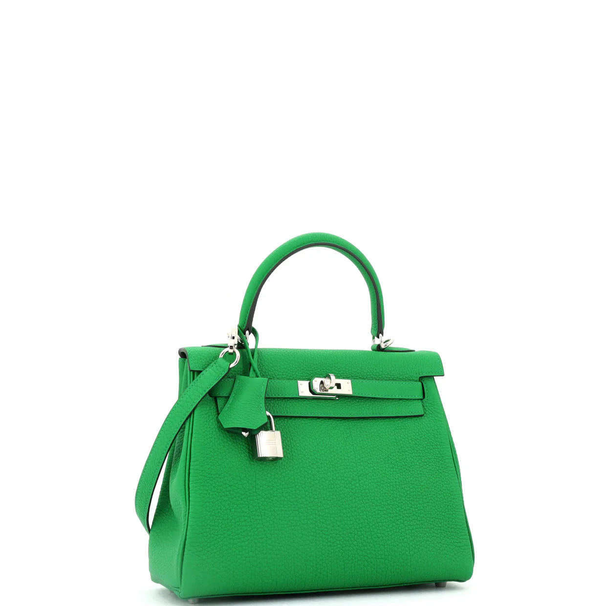 Kelly Handbag Bamboo Togo with Palladium Hardware 25 - Deep Luxury