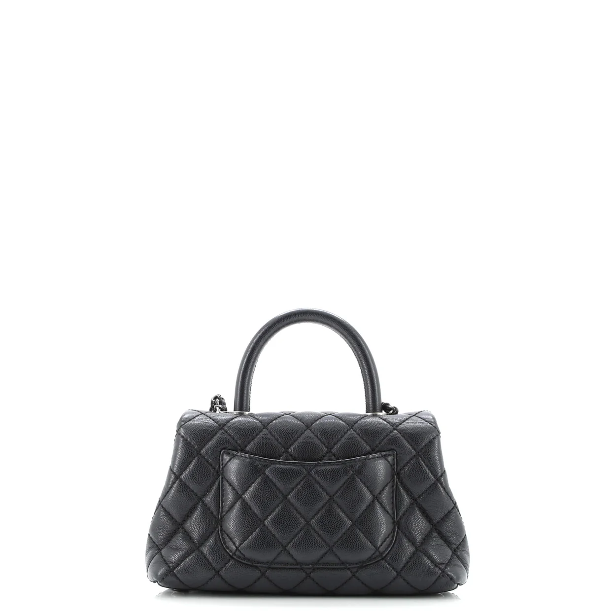Coco Top Handle Bag Quilted Caviar Mini - Deep Luxury