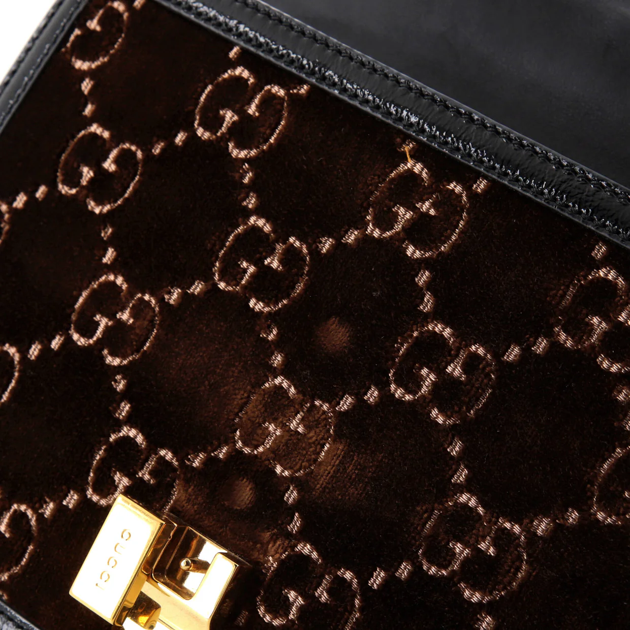 Sylvie Shoulder Bag GG Velvet Small - Deep Luxury