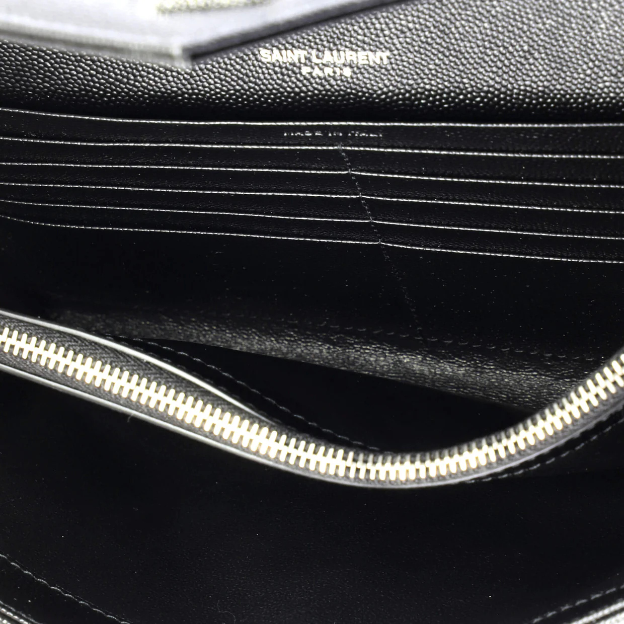 Classic Monogram Wallet on Chain Matelasse Chevron Leather Medium - Deep Luxury