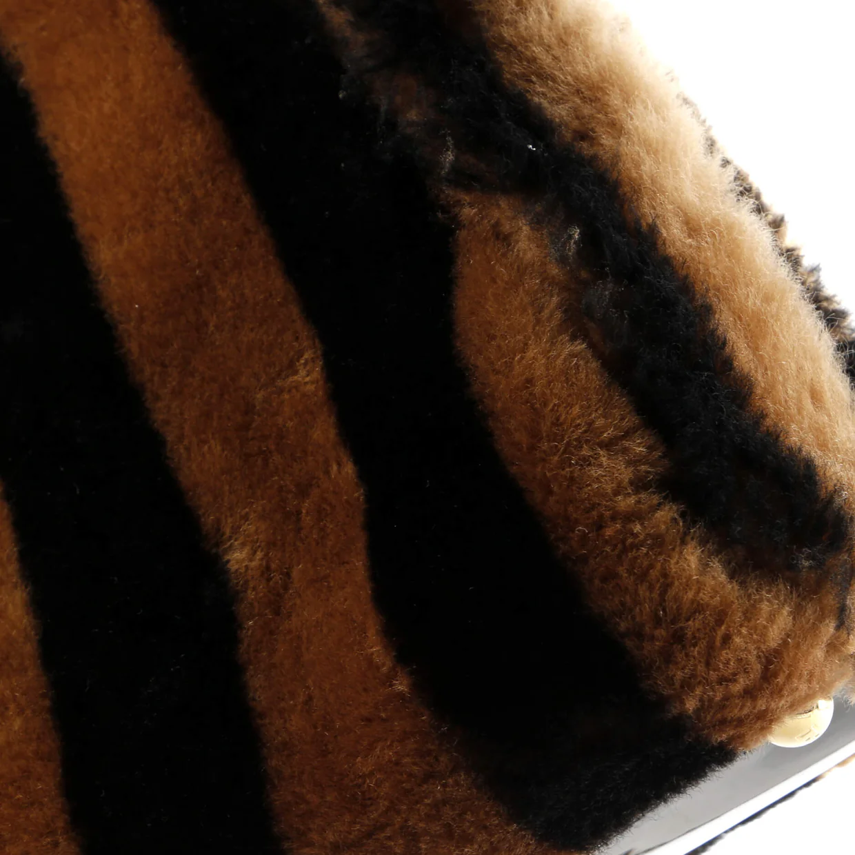 Peekaboo Bag Striped Shearling with Patent Medium - Deep Luxury