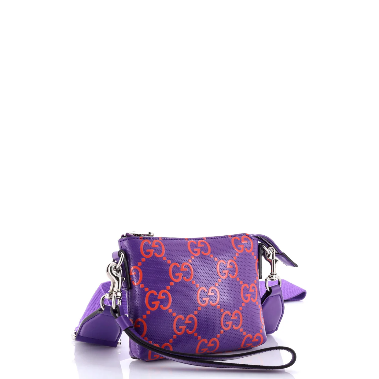 Convertible Messenger Bag GG Embossed Perforated Leather Small - Deep Luxury