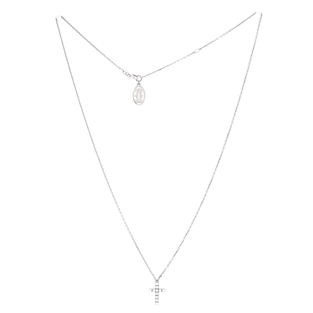Cross Pendant Necklace 18K White Gold with Diamonds - Deep Luxury