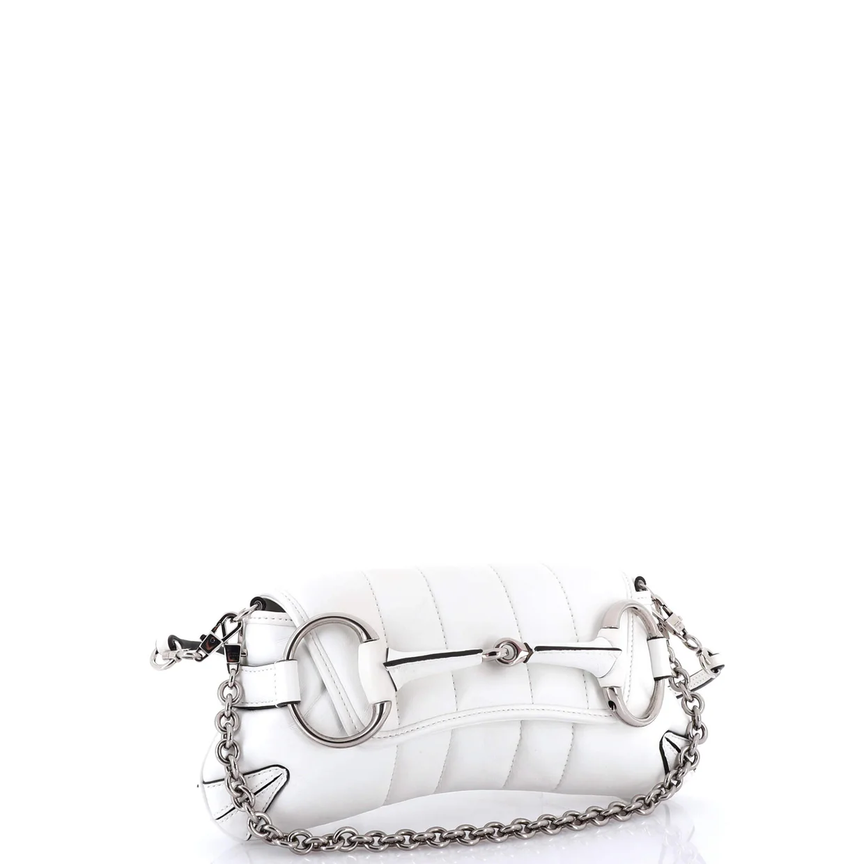 Horsebit Chain Shoulder Bag Vertical Quilted Leather Small - Deep Luxury