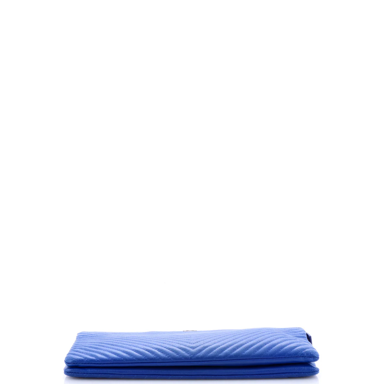 Classic Double Pocket Zip Pouch Chevron Caviar Medium - Deep Luxury