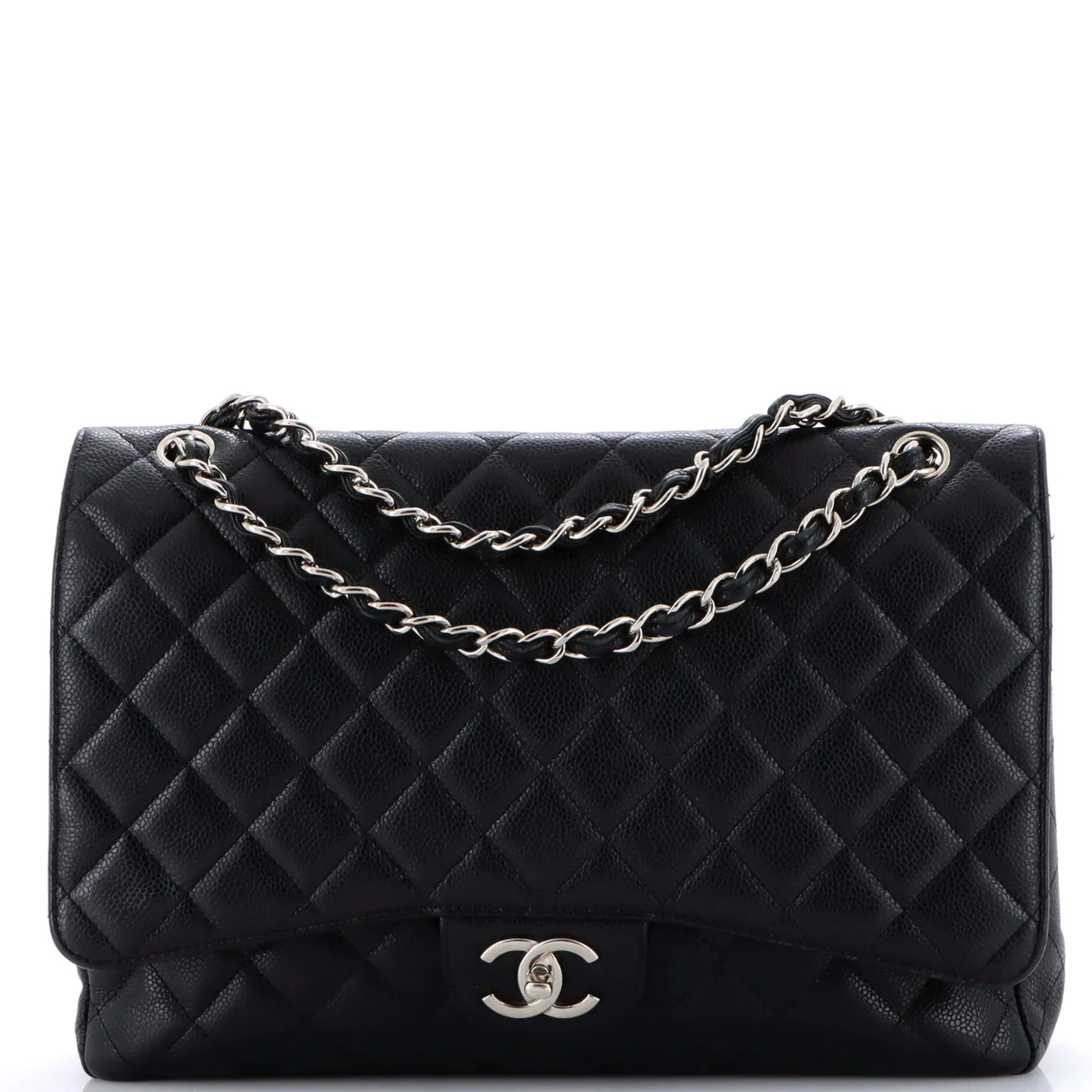 Classic Double Flap Bag Quilted Caviar Maxi - Deep Luxury