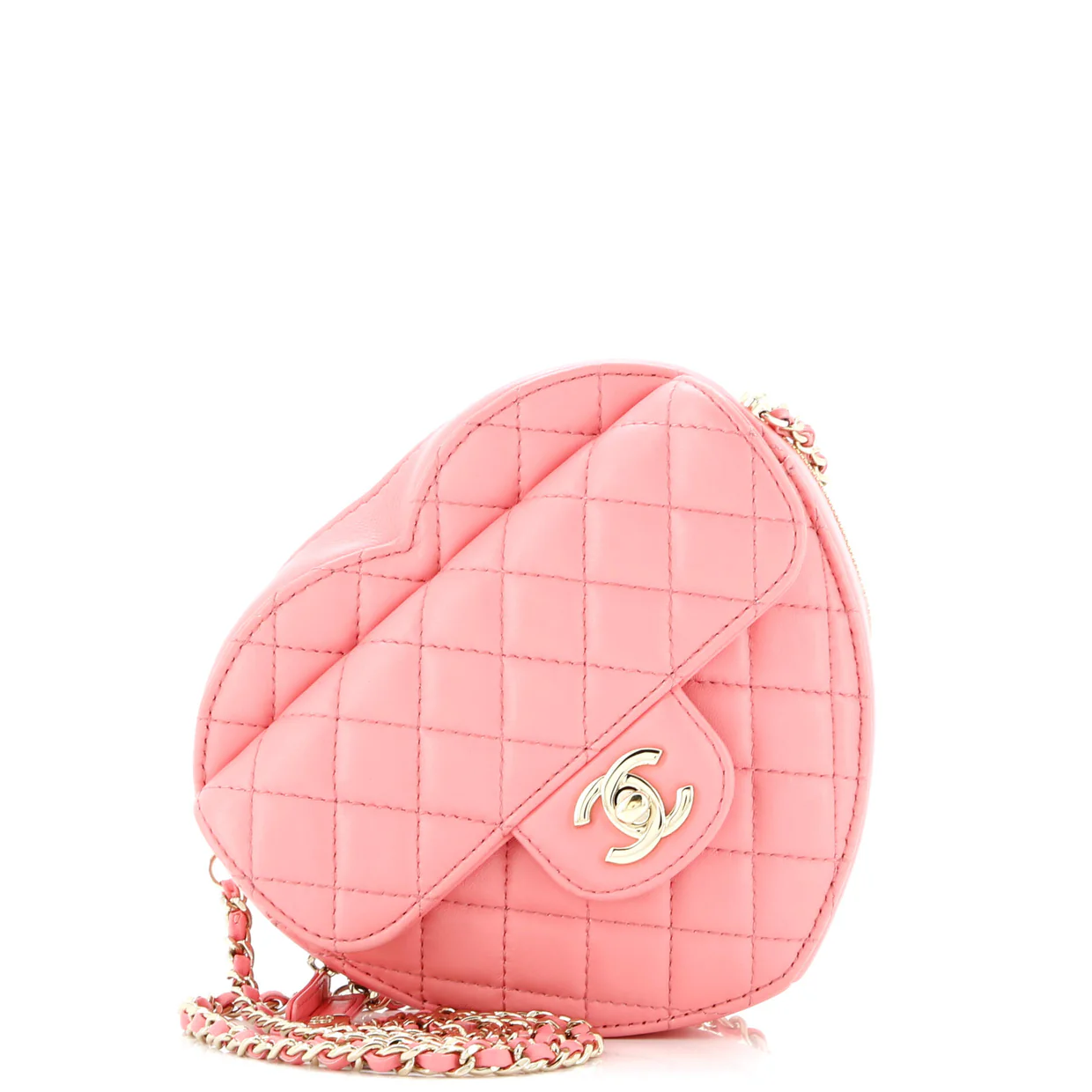 CC in Love Heart Bag Quilted Lambskin - Deep Luxury