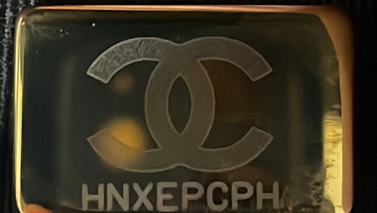 Wallet on Chain Quilted Printed Crumpled Calfskin - Deep Luxury