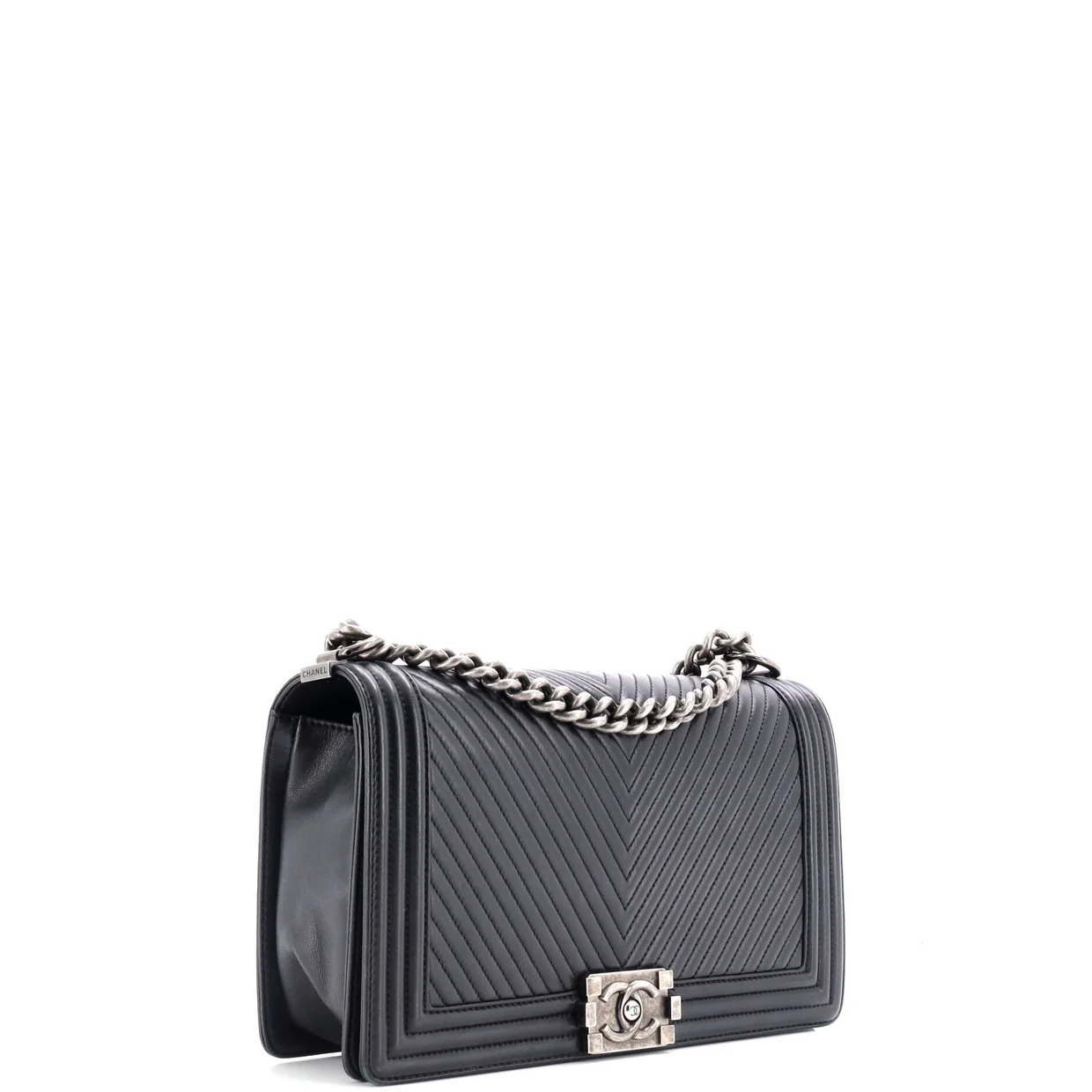 Boy Flap Bag Chevron Wrinkled Lambskin New Medium - Deep Luxury