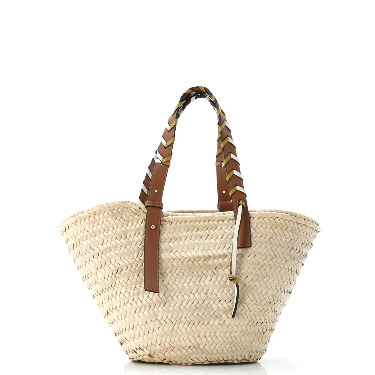 Braided Handle Basket Tote Raffia Medium - Deep Luxury
