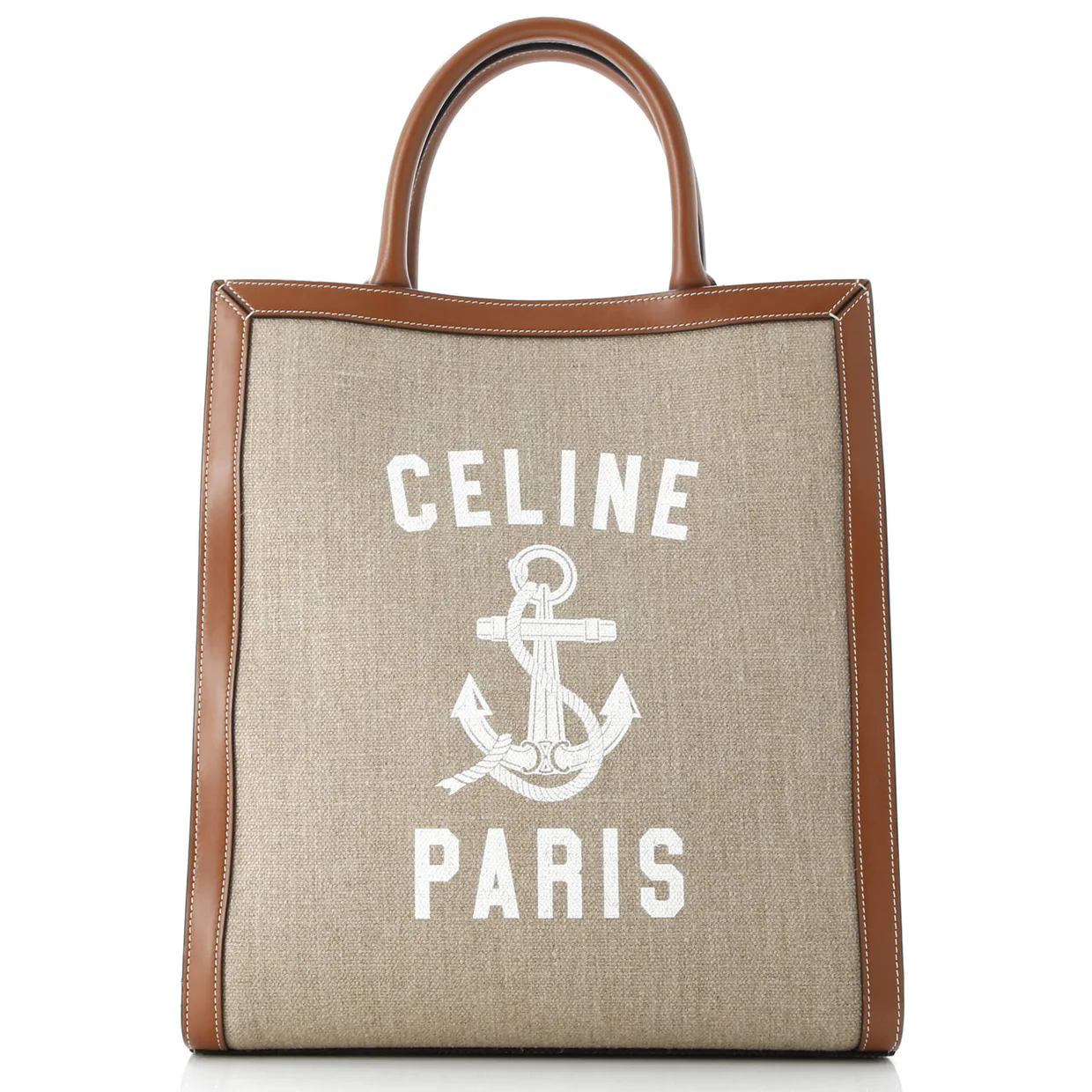 Vertical Cabas Tote Printed Canvas and Leather Small - Deep Luxury