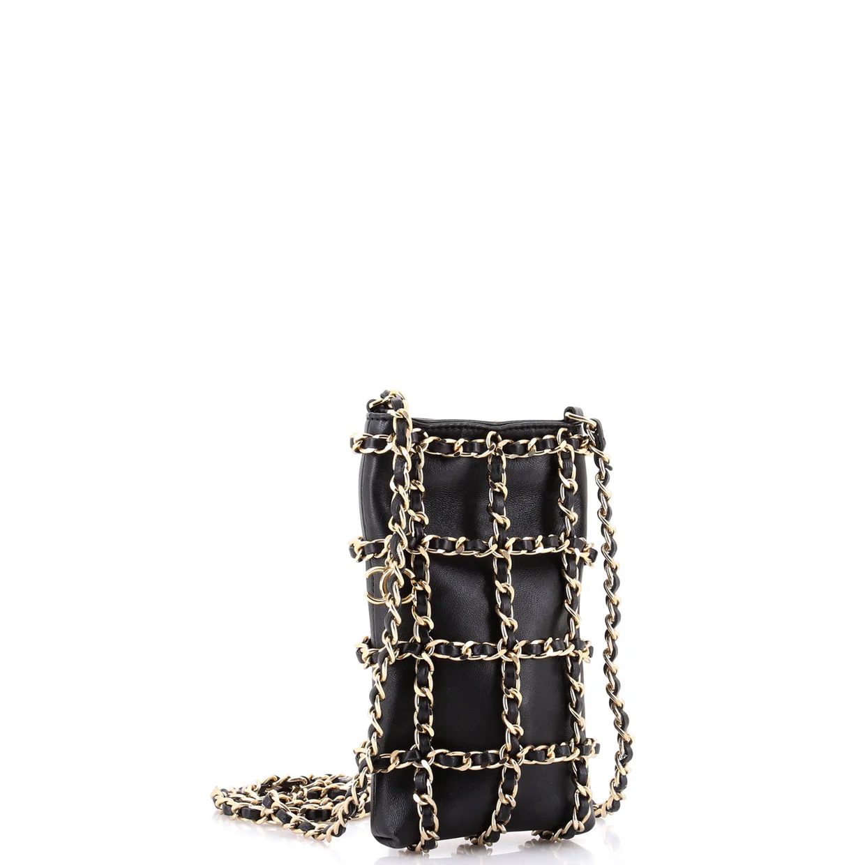 Tech Me Out Clutch With Chain Lambskin - Deep Luxury