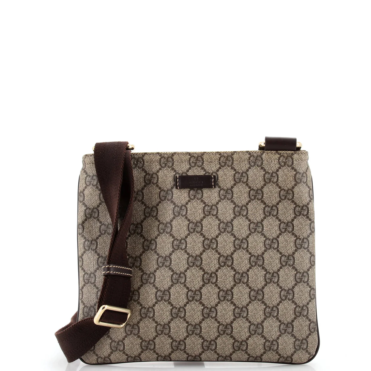Zip Top Messenger Bag GG Coated Canvas Small - Deep Luxury