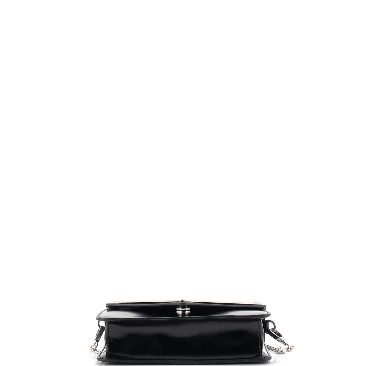 Maxi Triangle Logo Chain Flap Bag Brushed Leather Small - Deep Luxury