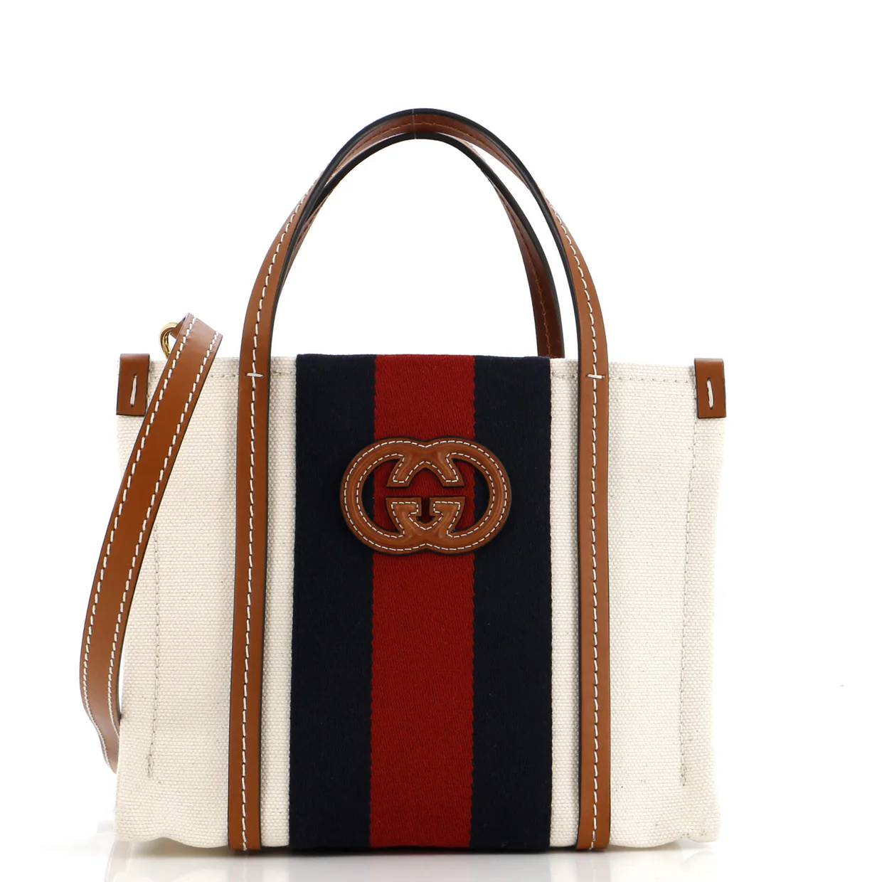 Interlocking G Web Tote Canvas Mini - Deep Luxury