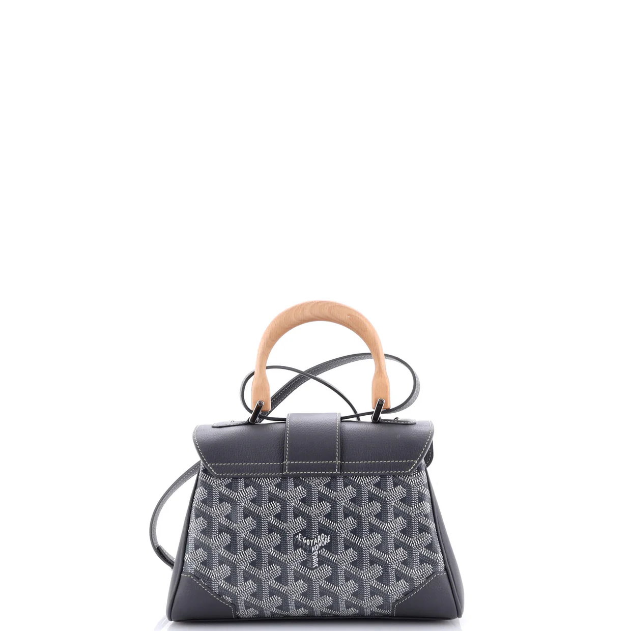 Saigon Top Handle Bag Coated Canvas with Leather Mini - Deep Luxury