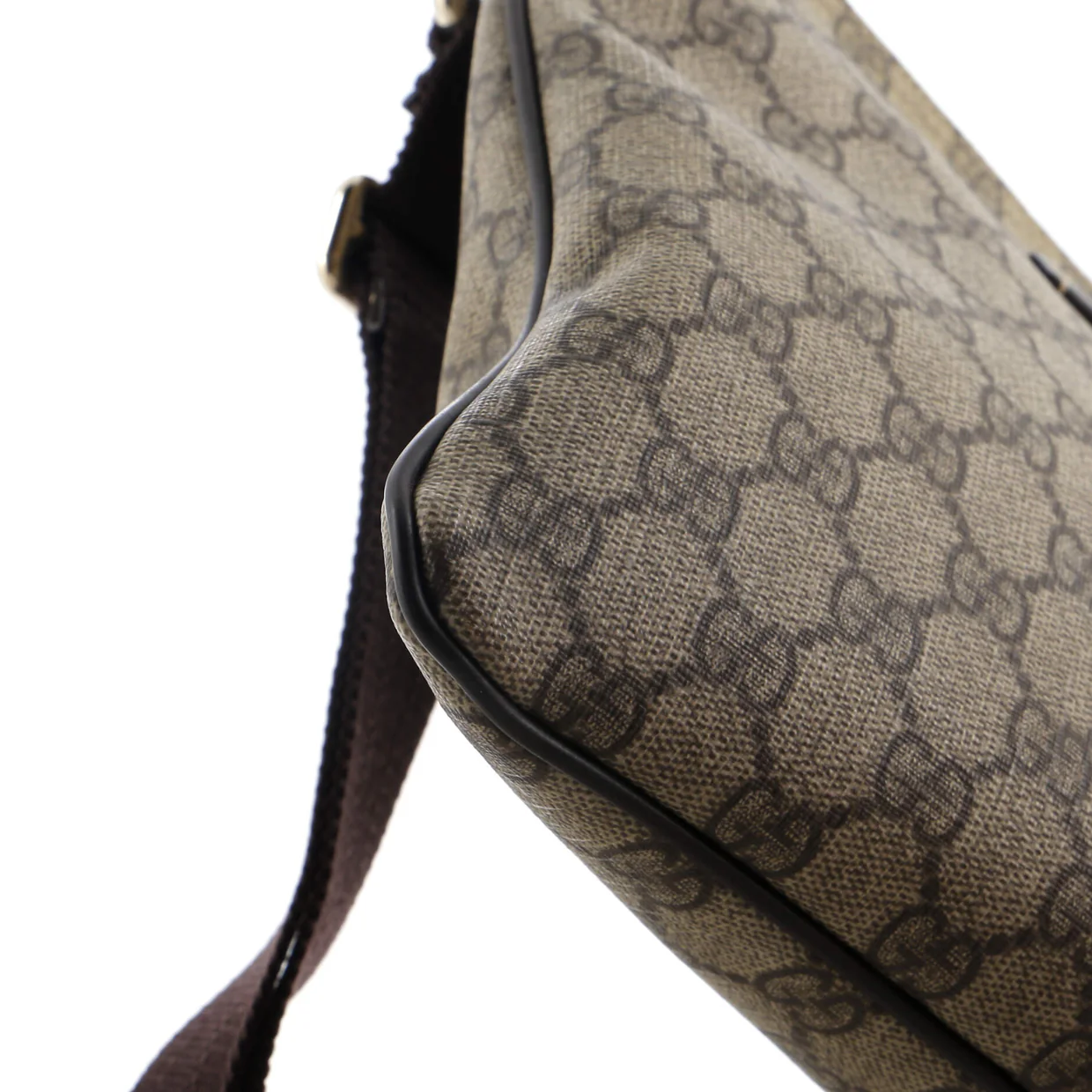 Zip Top Messenger Bag GG Coated Canvas Small - Deep Luxury