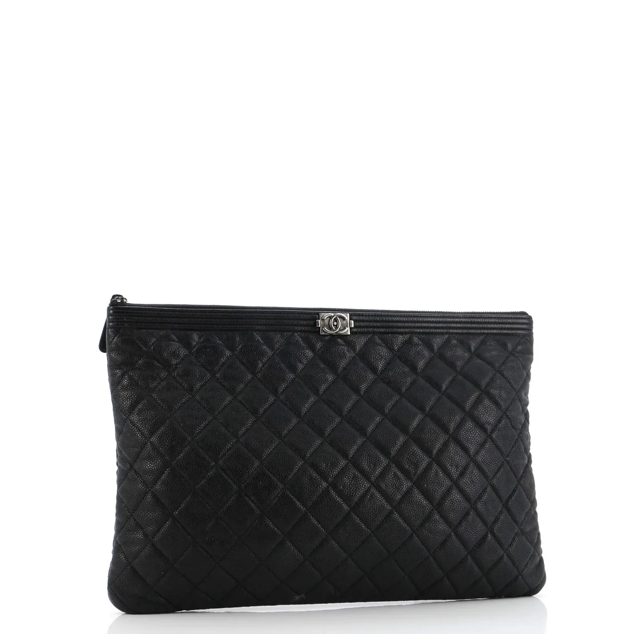 Boy O Case Clutch Quilted Caviar Large - Deep Luxury