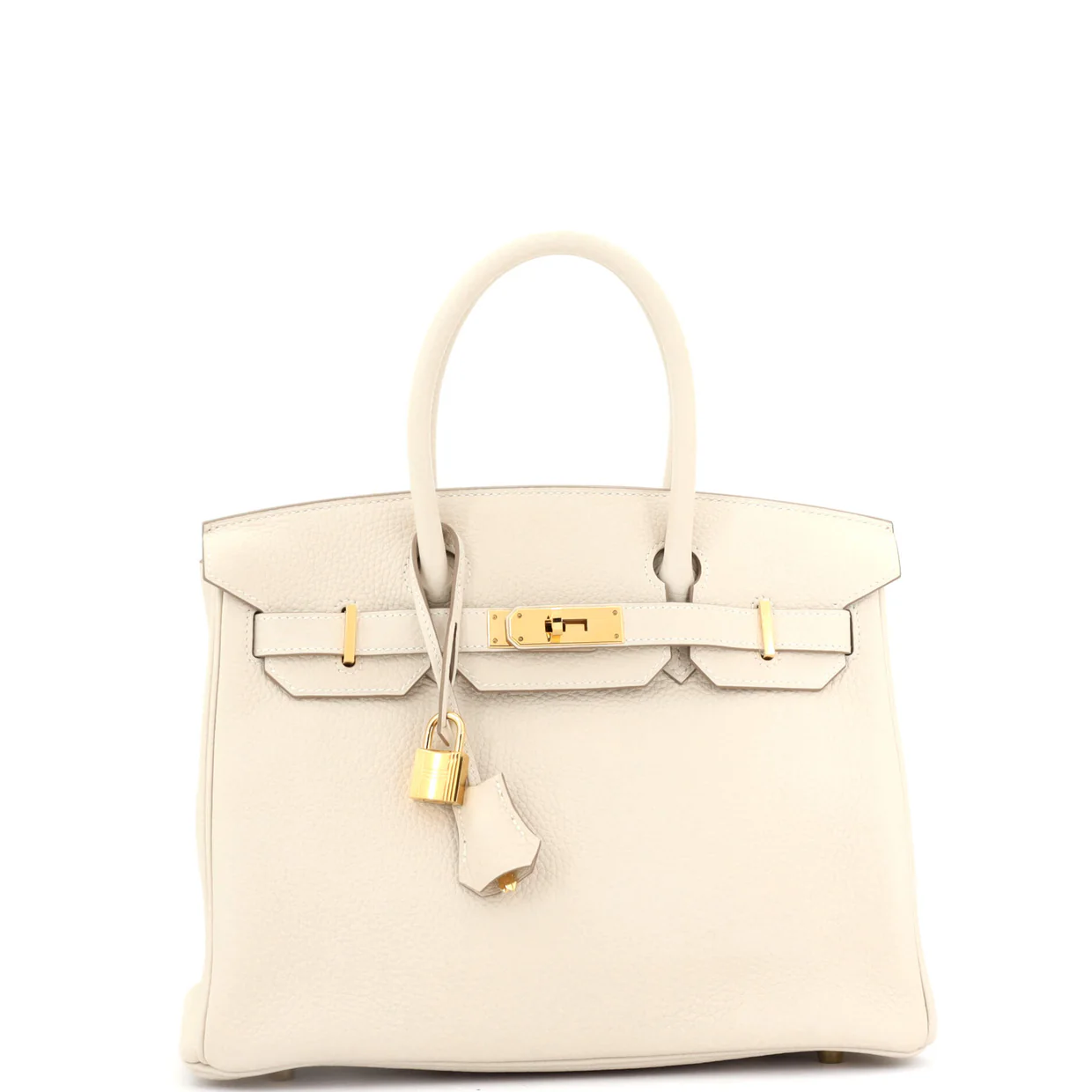 Birkin Handbag Light Clemence with Gold Hardware 30 - Deep Luxury