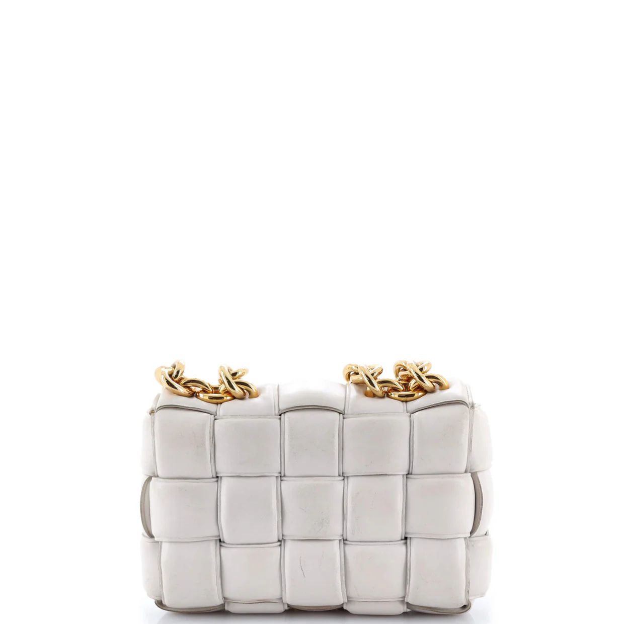 Cassette Chain Crossbody Bag Padded Maxi Intrecciato Leather - Deep Luxury