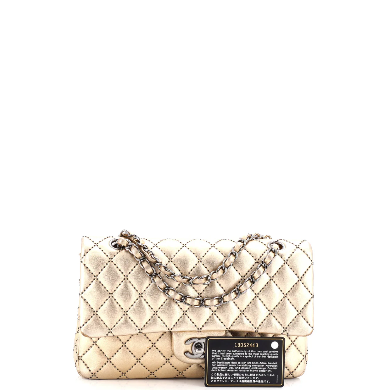 Classic Double Flap Bag Quilted Metallic Lambskin Medium - Deep Luxury