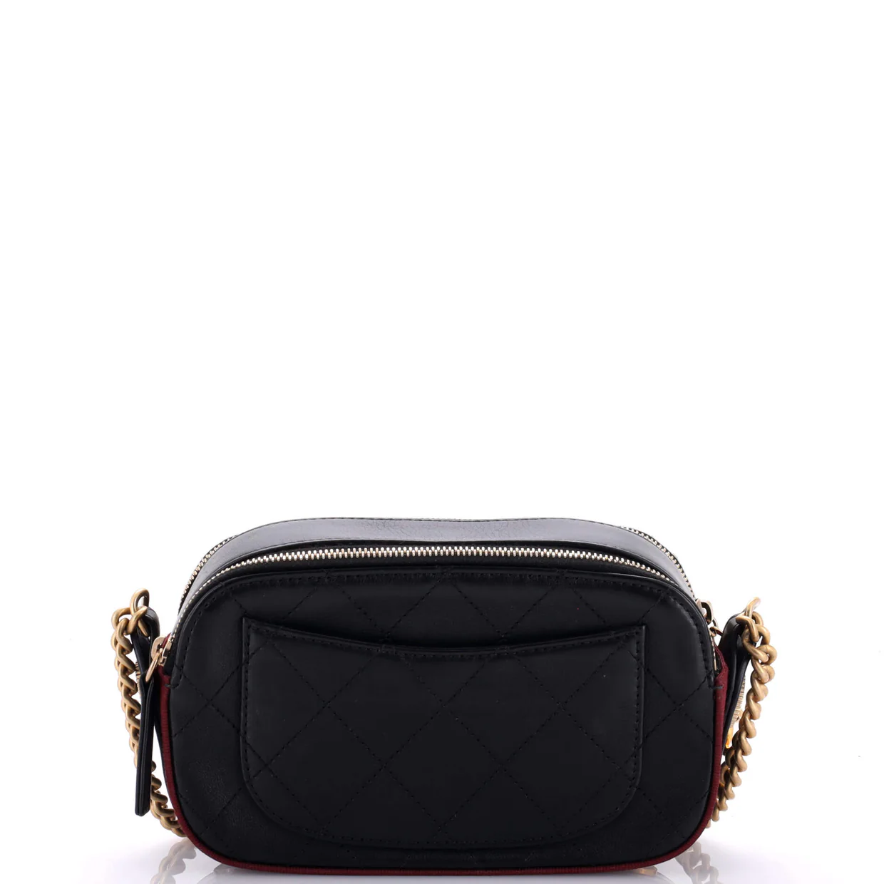 Button Up Camera Case Quilted Calfskin with Grosgrain Mini - Deep Luxury