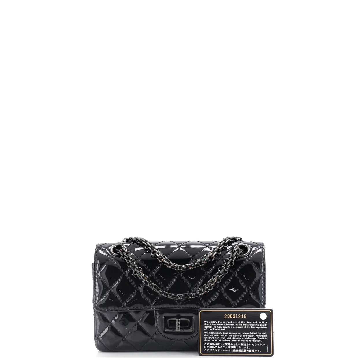 So Black Reissue 2.55 Flap Bag Quilted Patent Mini - Deep Luxury