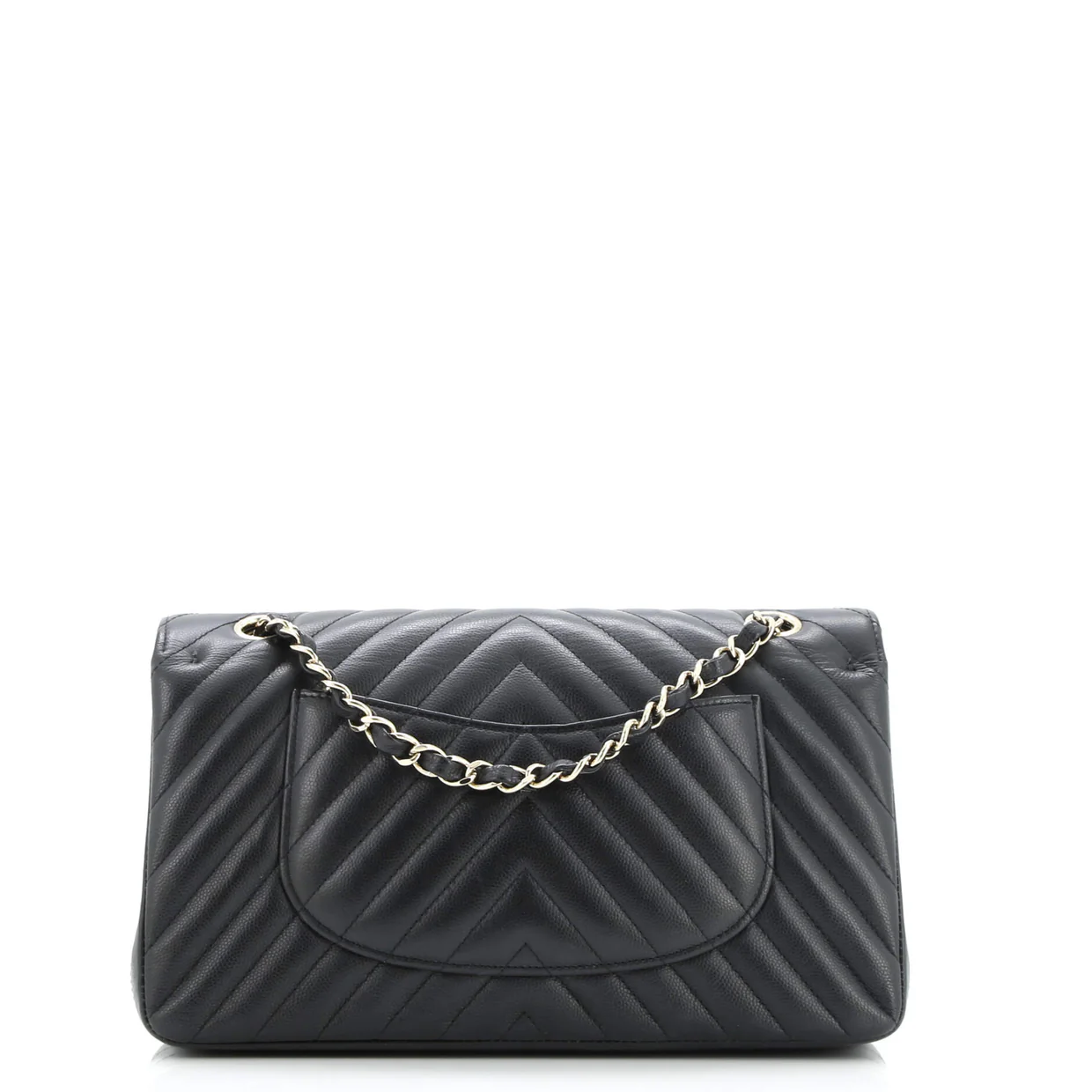 Classic Double Flap Bag Chevron Caviar Medium - Deep Luxury