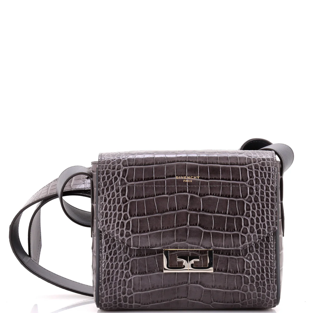 Eden Handbag Crocodile Embossed Leather Medium - Deep Luxury