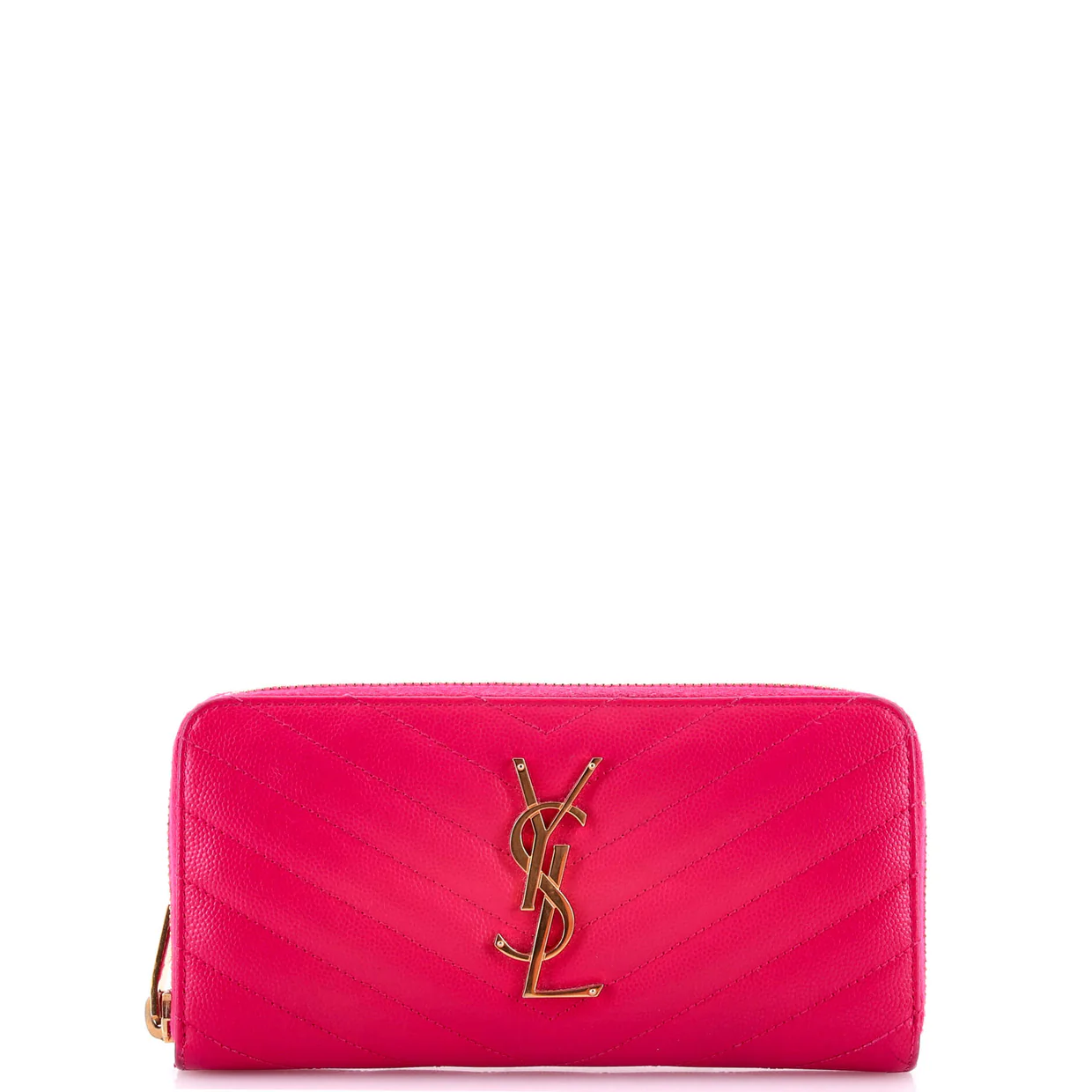 Classic Monogram Zip Around Wallet Matelasse Chevron Leather - Deep Luxury